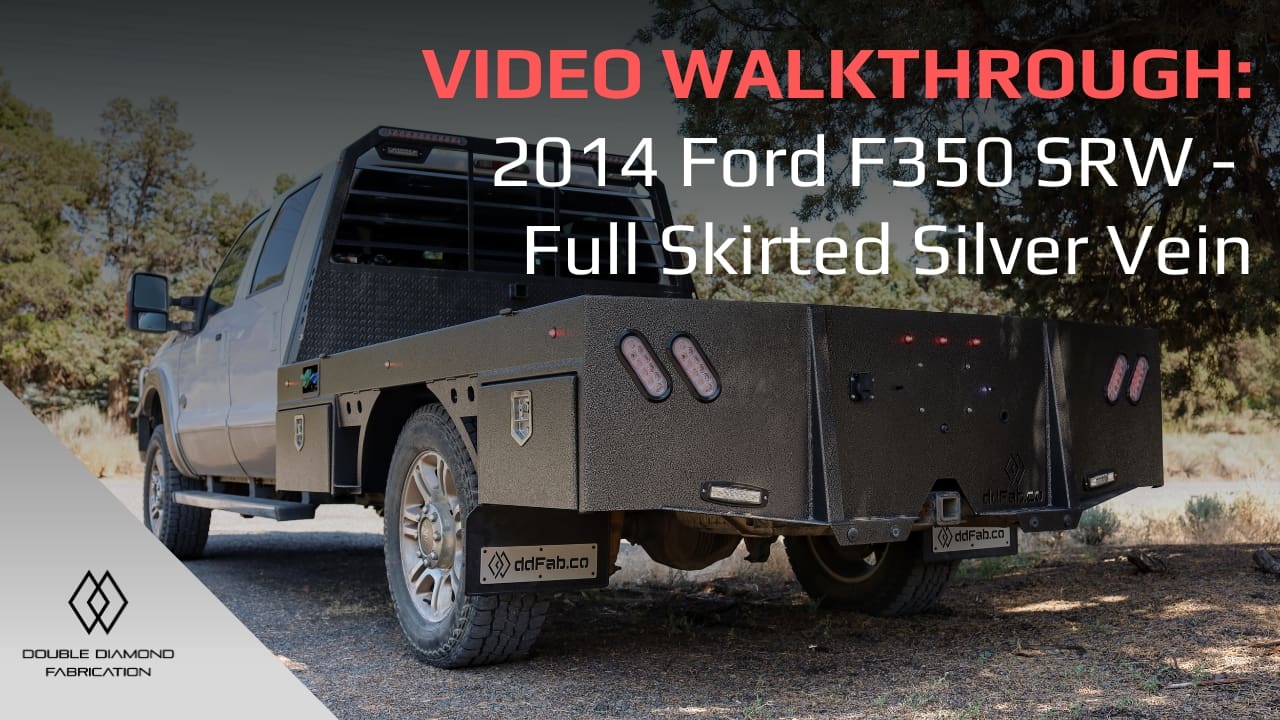 Tour: 2014 Ford F350 Full Skirted Silver Vein Flatbed